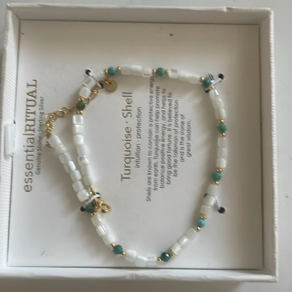 Essential Ritual Sealed NIB Genuine Turquoise Shell Anklet - Picture 4 of 13